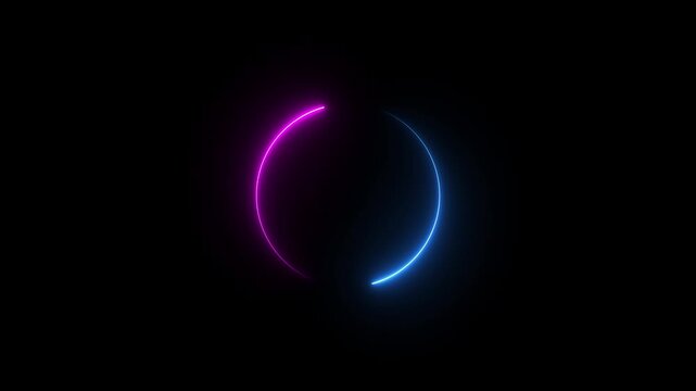 countdown 10 - 0 neon loading circle, animated rotating neon circle loading 4k