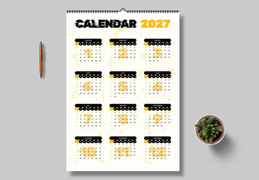 2027 Wall Calendar Template