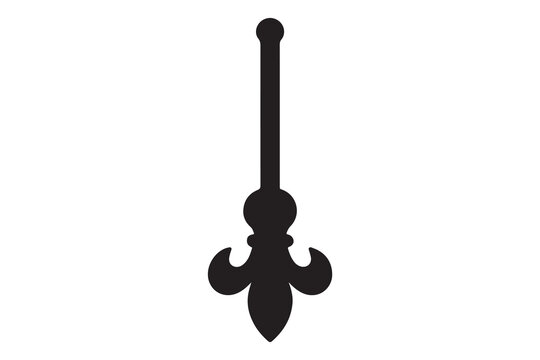 Trident weapon with three prongs and long handle for fishing or mythological use  sea  ocean