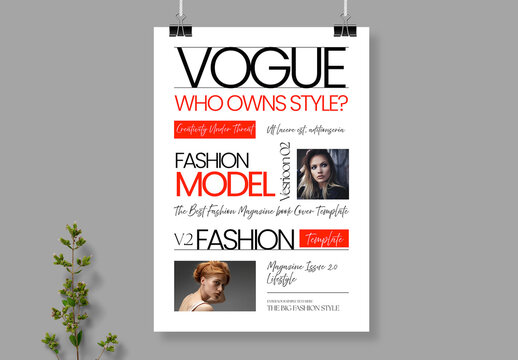 Fashion Magazine Cover Template Modern Editorial Style