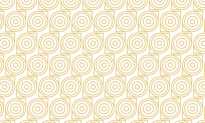 Fototapeta premium Luxury seamless geometric pattern with gold monoline concentric circles for premium product packaging and branding identity