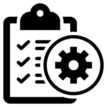 checkboard setting setup checklist report document paper solid glyph icon
