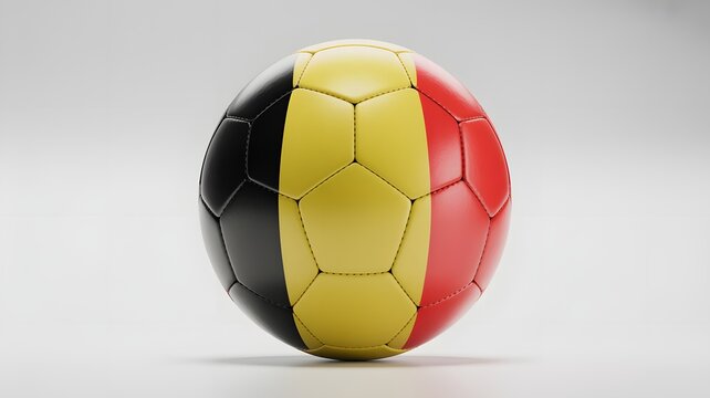 Football with belgian flag colors on a soccer ball symbolizing national football pride and international soccer competition