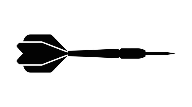 Dart silhouette on a white background
