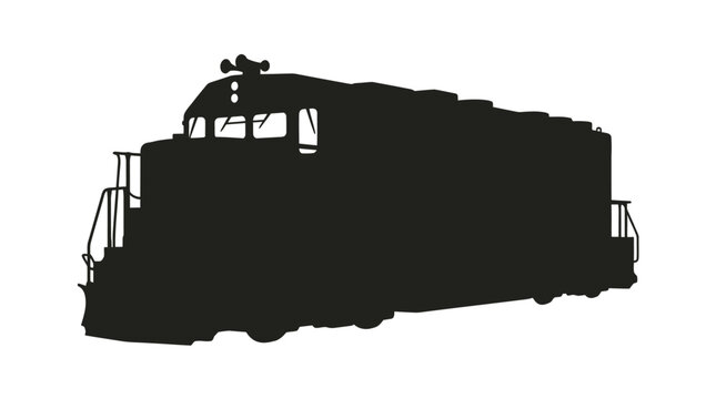 locomotive silhouette on a white background