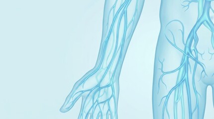 Naklejka premium 3D illustration of human circulatory system with veins and arteries