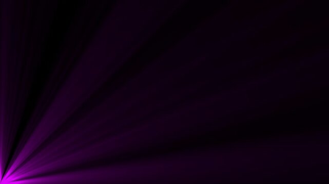 Radiant light bursting forth from a left side botom in a seamless black and white abstract display Motion graphic 4k animation video.