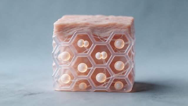 Hexagonal collagen scaffold network supporting skin tissue structure for anti aging