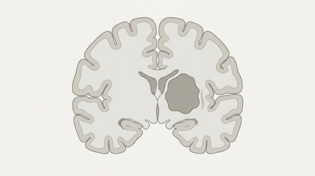Illustration of a coronal brain section showing a tumor in the basal ganglia region