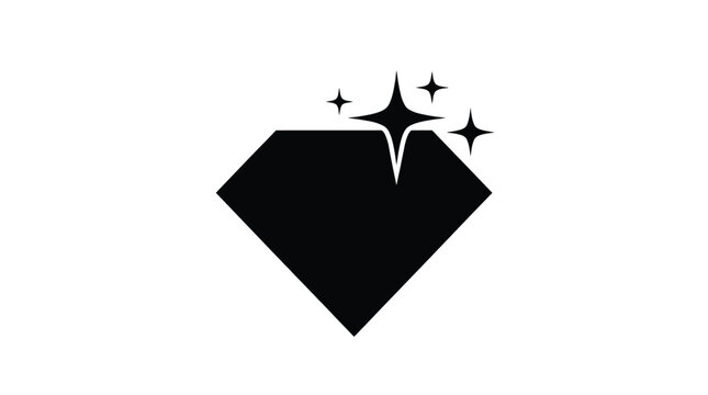 vector illustration of a black silhouette of a dimond