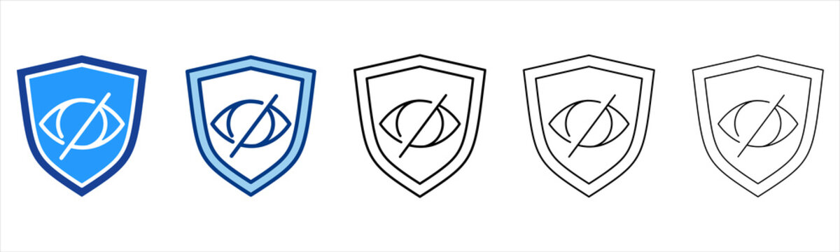 Privacy  Icon In Different Color And Outline Style 