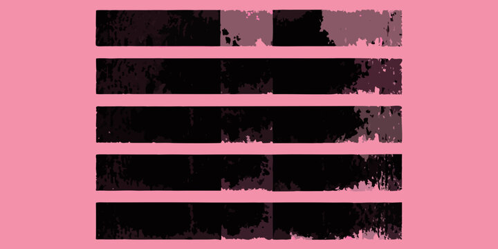 abstract vector composition of ten black rectangles on pink background