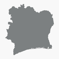 Vector graphic artwork suitable for print and web containing flat detailed map of IVORY COAST © Sanja