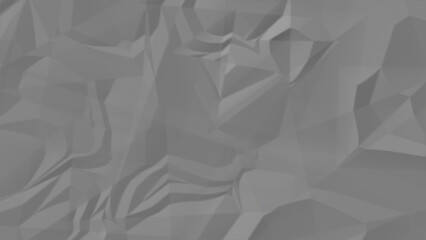 Obraz premium Abstract grey texture of crushed paper with geometric folds and shadows