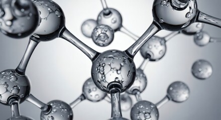 Obraz premium Molecular Structure - Detailed Macro View of Chemical Bonds and Atoms.