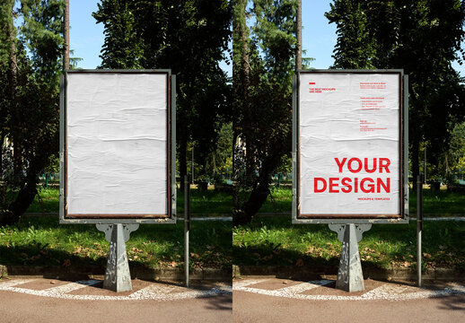 Mockup Of Customizable Poster In Park