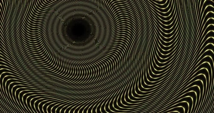 Abstract circular motion background with hypnotic rotating wave patterns in various colors.