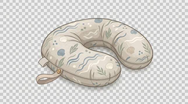 Travel pillow with soft fabric cover.