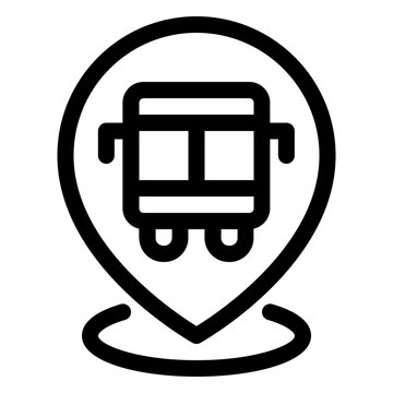 Bus Station Stop Map Pointer Icon