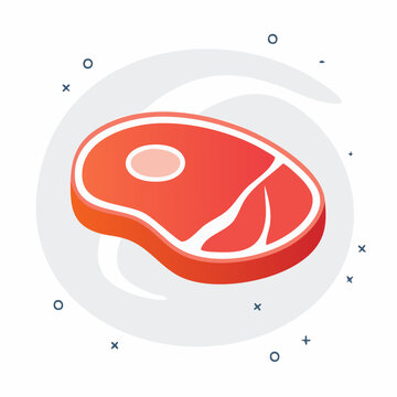 Stylized illustration of a raw steak