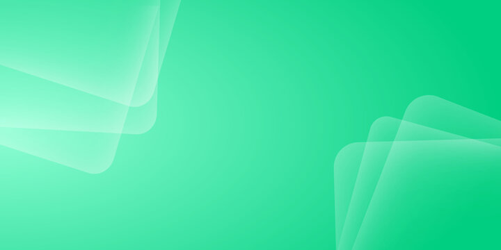 Modern Green Abstract Background With Transparent Geometric Glass Shapes