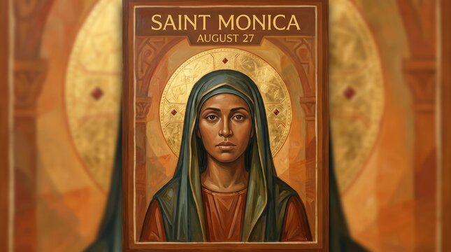 Saint Monica portrait icon illustration
