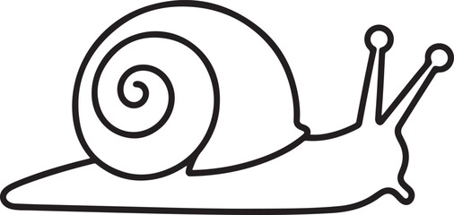 Snail isolated line art, Page for coloring book, Hand drawn vector illustration. one line Icon drawing © MofajjolHossen