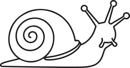 Snail isolated line art, Page for coloring book, Hand drawn vector illustration. one line Icon drawing © MofajjolHossen