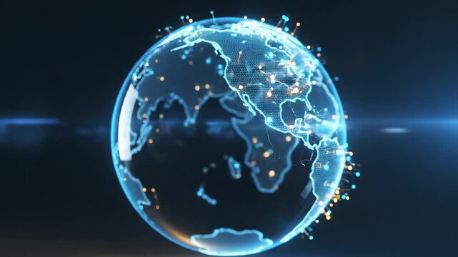 Digital globe with glowing connections symbolizing digital transformation and future innovation