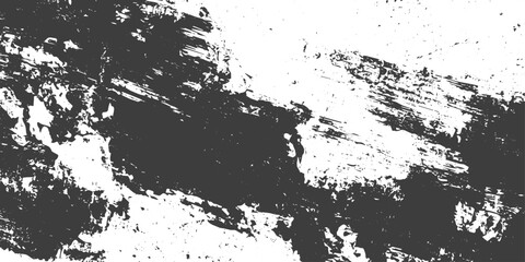 Fototapeta premium Black and White Grunge Distress Texture Vector with Artistic Ink Paint Strokes for Overlay and Background