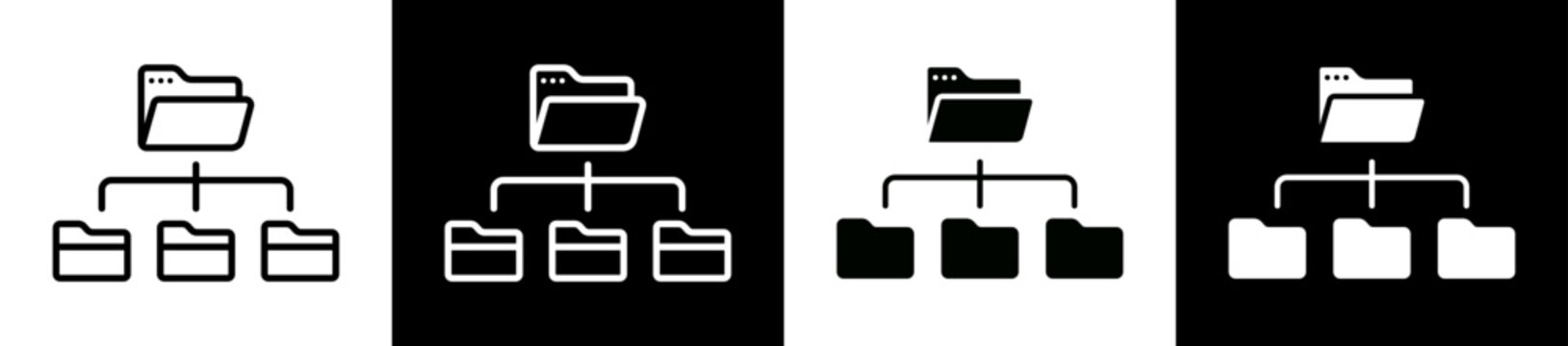 Data Structure White Black Icon Vector Illustration