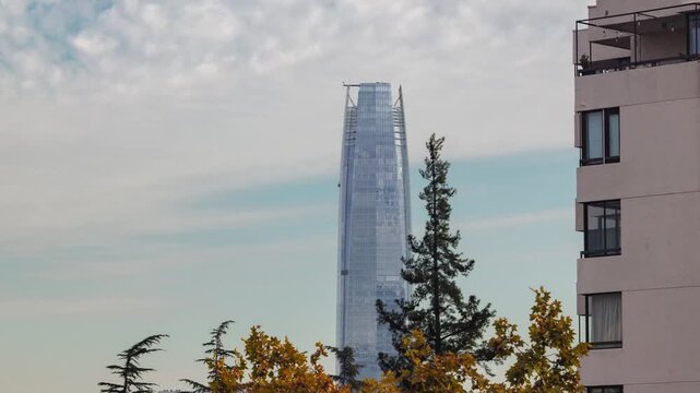 Santiago las condes santiago costanera tower daytime skyline urban timelapse chile