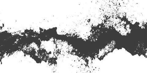 Obraz premium Abstract Horizontal Black Ink Splatter and Grunge Texture Vector Illustration on White Background
