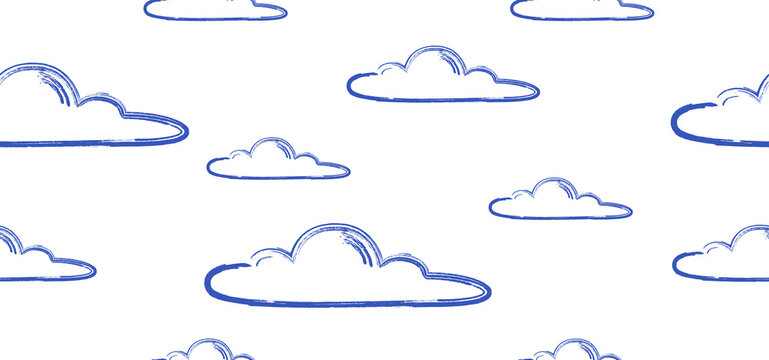 Seamless cloud pattern. Modern background design.