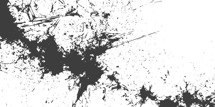 Black and White Abstract Grunge Texture Vector with Ink Splatter and Distressed Effect