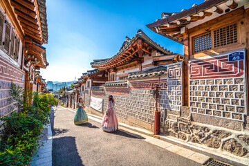 Obraz premium Bukchon Hanok Village, Korea