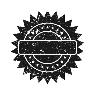 Post stamp, label or badge. Grunge imprint and postmark. Brown vintage circle postcard watermark. Used envelope design element. Vector illustration