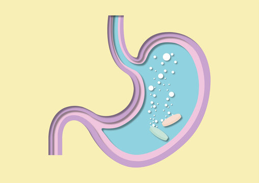 Antacid, conceptual illustration