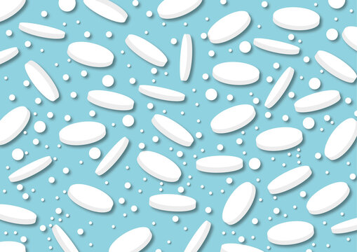 Painkillers dissolving, illustration