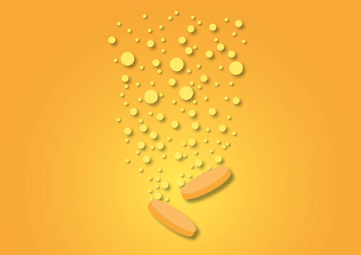 Vitamin C tablet, illustration