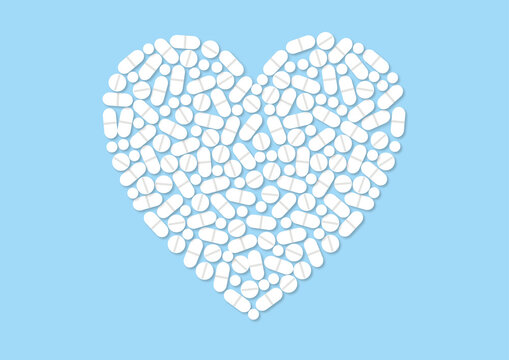 Heart medication, conceptual illustration