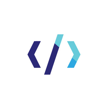 Abstract geometric code symbol representing programming and software development.