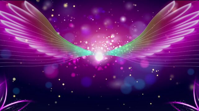 Dreamy light effect angel wings background material