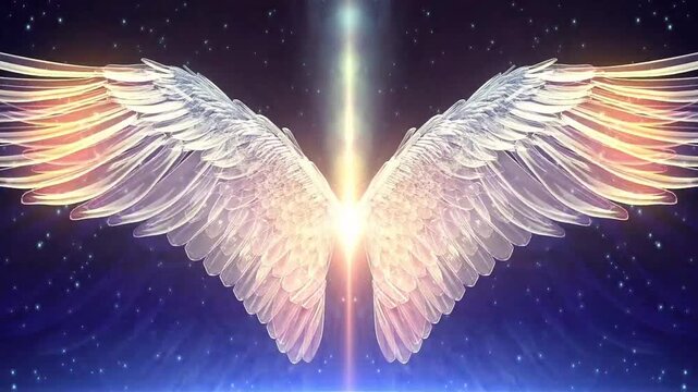Dreamy light effect angel wings background material