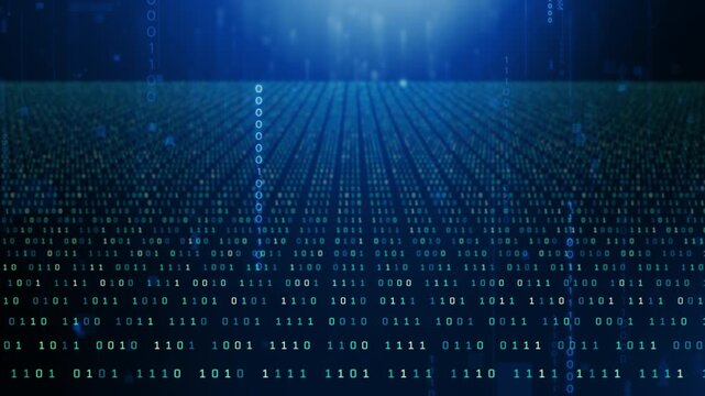 Digital Data Stream Visualization with Binary Codes and Light Effects