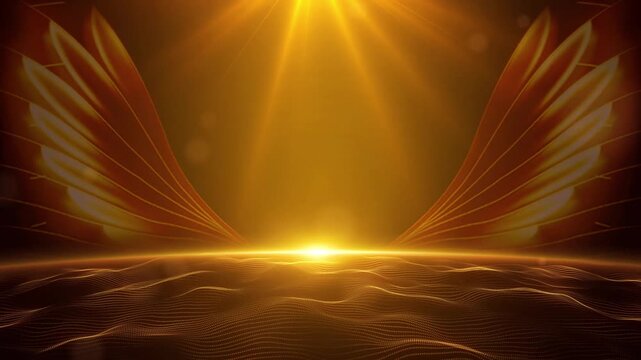 Dreamy light effect angel wings background material