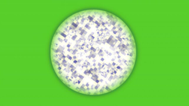 Blur censored circular animation green screen pixelated block effect for bleeps on transparent backgroun