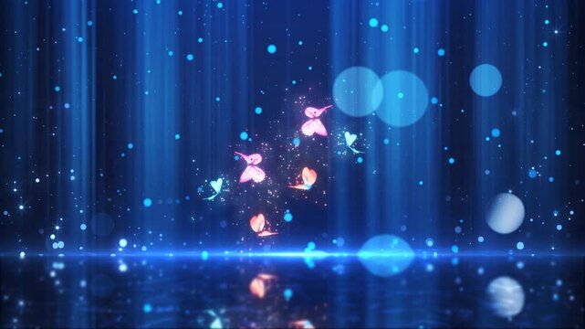 Dreamy butterfly light effect composite material background