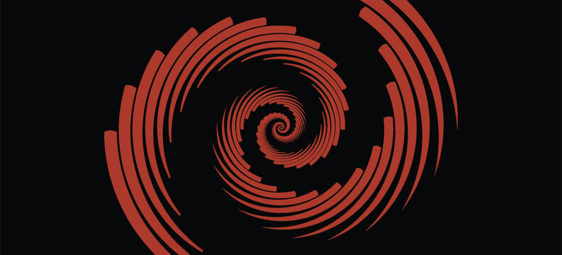 Sound wave rhythm lines spiral dynamic abstract vector background in circle dot shape. vector