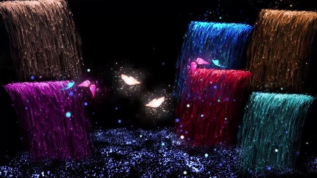 Dreamy butterfly light effect composite material background